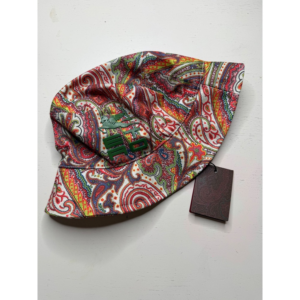 ETRO Bucket Hat Multicolor Paisley Pegasus Logo The Magic Presence Unisex L NEW